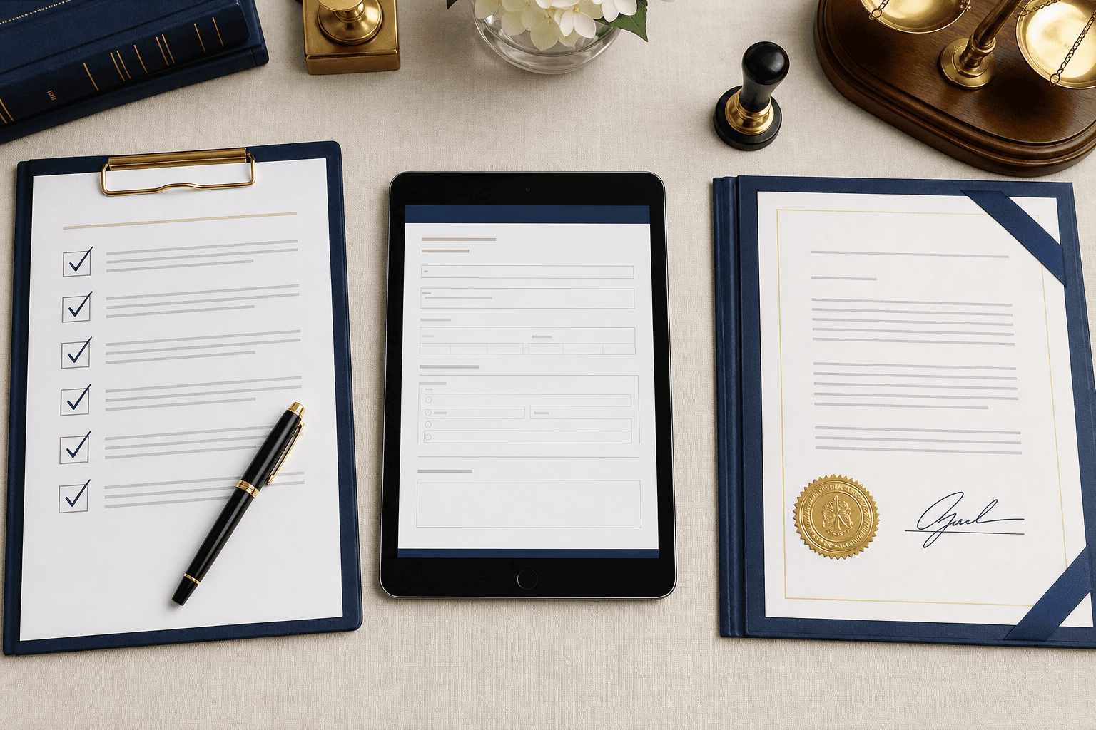 Workflow showing letter intake, attorney drafting, certified-mail delivery and return receipt