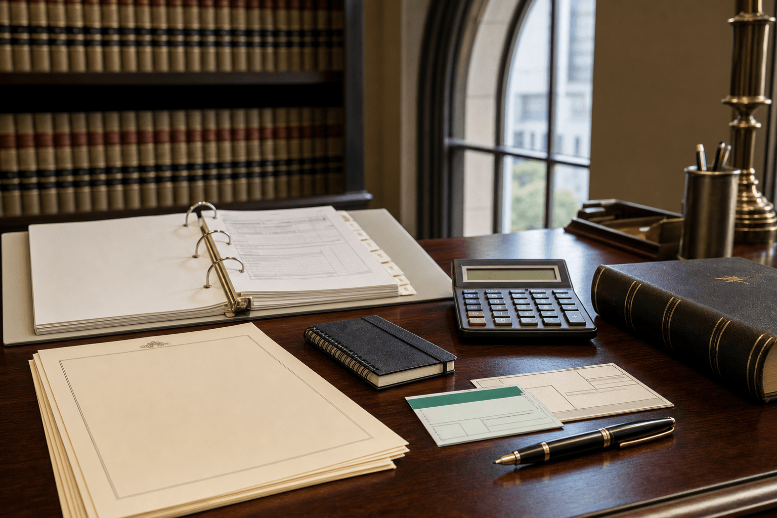Personal injury demand letter drafting desk with medical records and policy-limit calculation