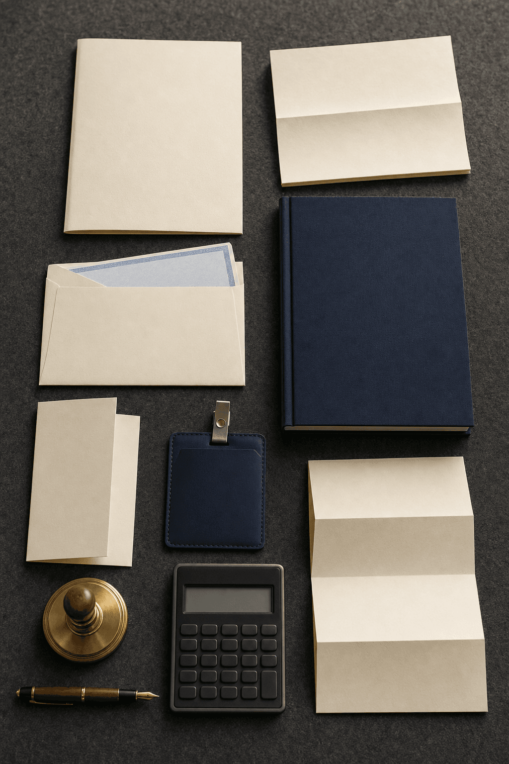Employment separation document flat-lay with at-will, for-cause, layoff, and contractor termination letter categories